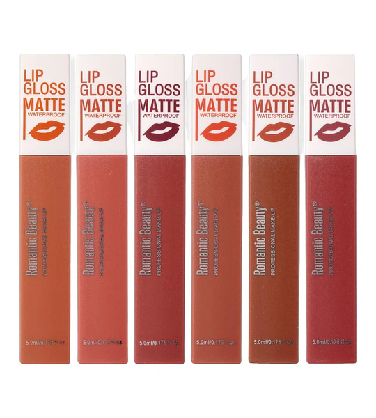 Brillo Labial Mate Waterproof Romantic Beauty Tonos Nude