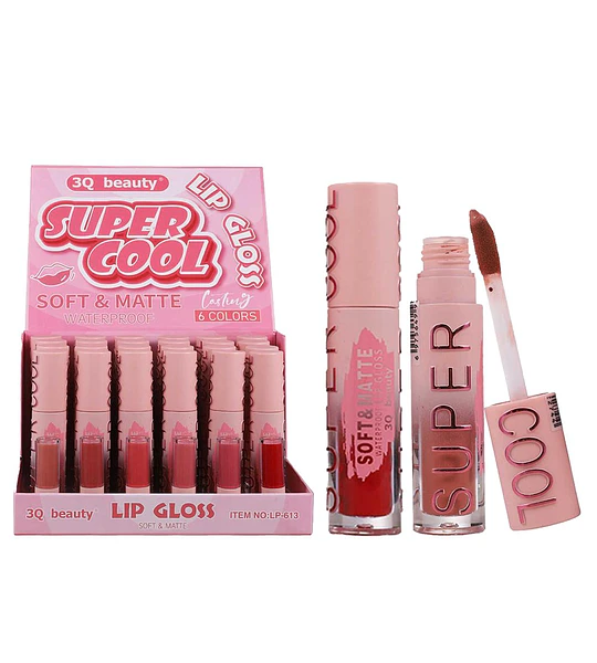 Brillo Labial Mate Kiss Beauty 6 Tonos Vibrantes