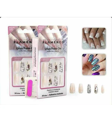 Uñas Press On Hipoalergénicas Flamenco - Flamenco | Chuy's Beautys Store