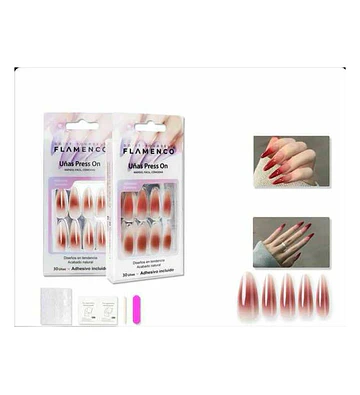 Uñas Press On Hipoalergénicas Flamenco - Flamenco | Chuy's Beautys Store
