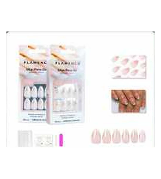 Uñas Press On Flamenco Hipoalergénicas