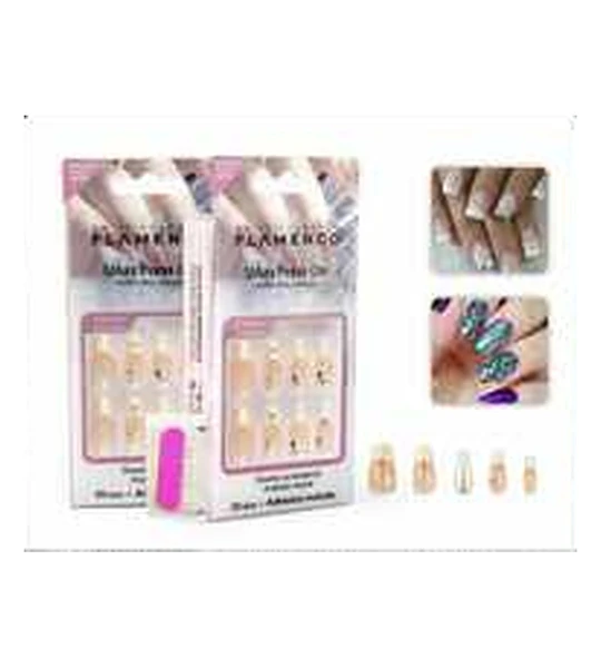 Uñas Press On Flamenco Hipoalergénicas