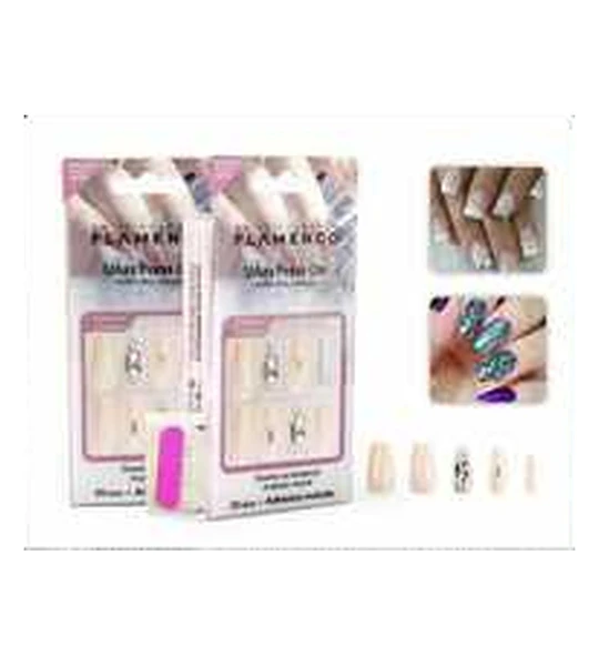 Uñas Press On Flamenco 30 Piezas