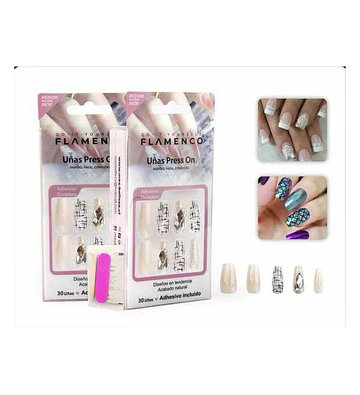 Uñas Press On Flamenco Hipoalergénicas - Flamenco | Chuy's Beautys Store