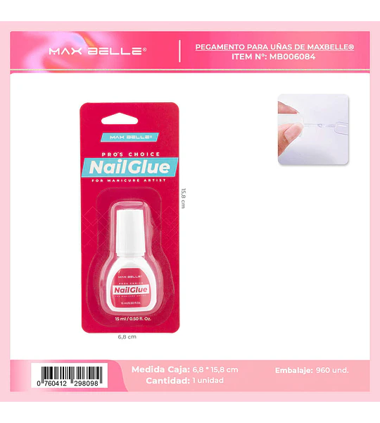 Pegamento para Uñas Hipoalergénico Flamenco 15ml