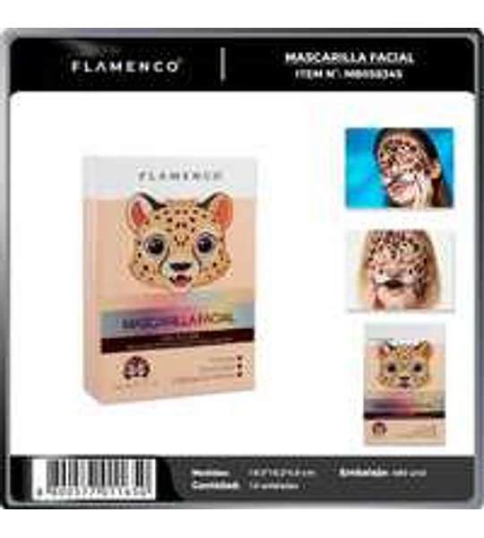 Mascarilla Facial Leopardo 25g Flamenco