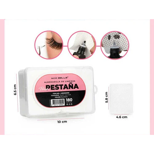 Almohadilla de limpieza pestaña 180pcs200/10 - FLAMENCO | Chuy's Beautys