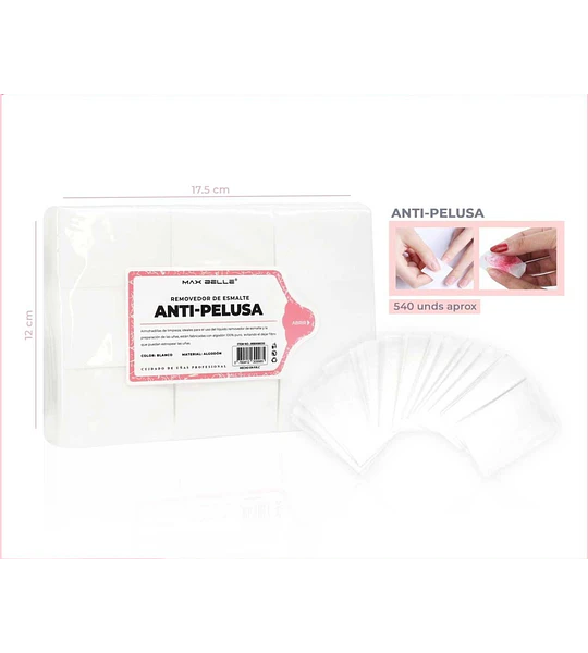 Papel removedor de esmalte quita pelusa mayor densidad color blanco