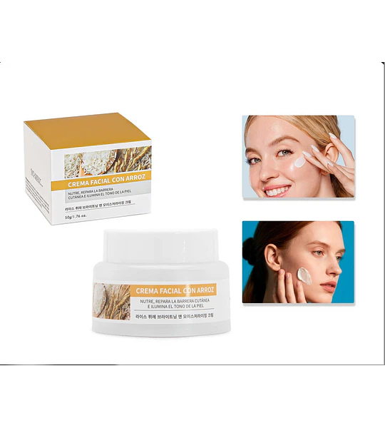 Crema facial con arroz
