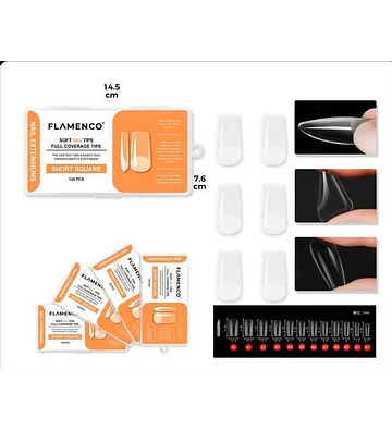 120 Tips gel short Cuadrada - FLAMENCO | Chuy's Beautys Store