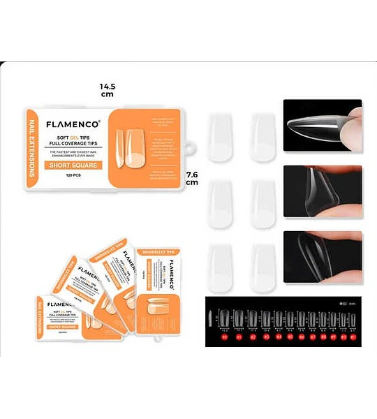 120 Tips gel short Cuadrada