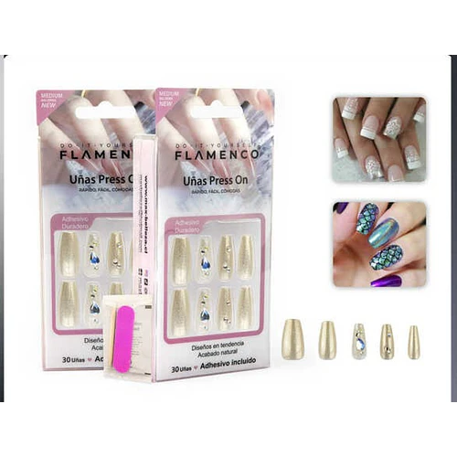 30 piezas de uñas press on - FLAMENCO | Chuy's Beautys