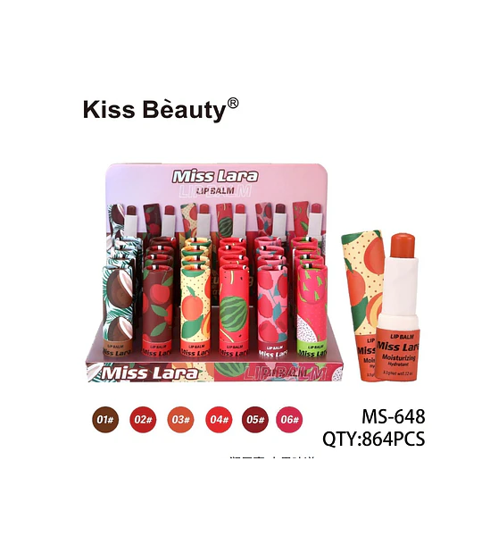 Bálsamo Labial Frutal Chuys Beautys 6 Tonos