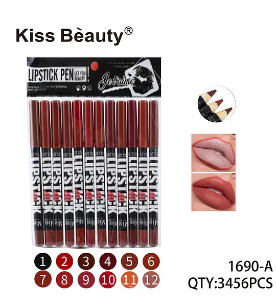 Lápiz delineador de labios punta gruesa Chuys Beautys - Pack 12