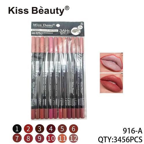 Lápiz delineador de labios mate Chuys Beautys 12 tonos - COSMIVA | Chuy's Beautys