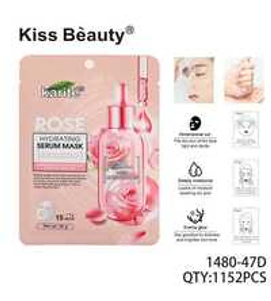 Mascarilla de Rosa Hidratante Chuys Beautys - Pack de 12 Piezas