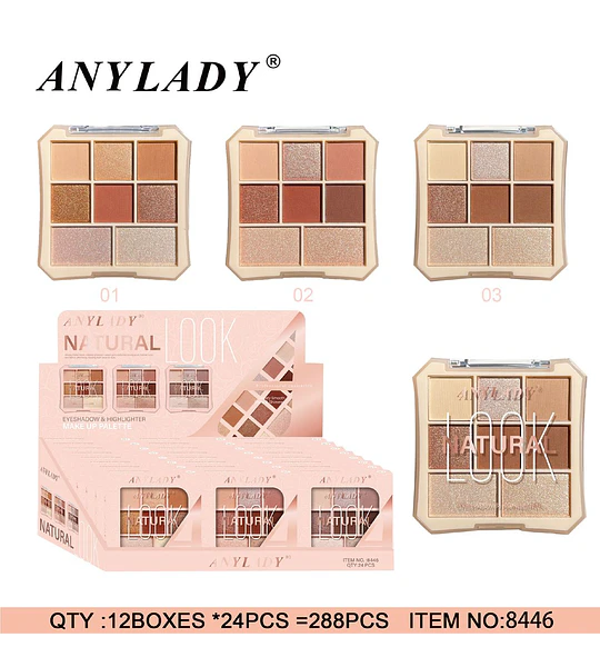 Paleta de Sombras 6 Tonos y 2 Iluminadores Chuys Beautys