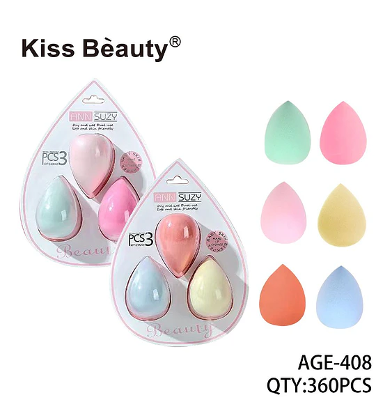 Set de Esponjas Maquillaje Suaves Chuys Beautys 3 Pcs