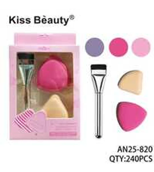 Set de Brocha y Esponja Maquillaje 3 Pcs Chuys Beautys