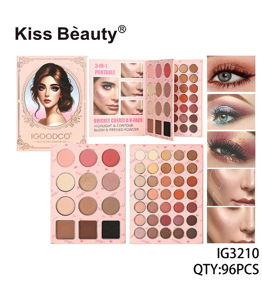 Set de Maquillaje 47 Tonos Chuys Beautys - Base y Polvos Compactos