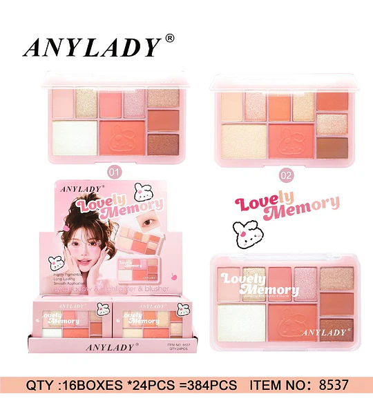 Set de Sombras + Iluminador + Rubor - Chuys Beautys