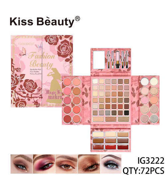 Paleta de sombras y contorno con iluminador y brochas - Chuys Beautys