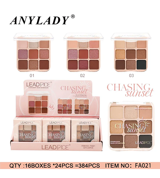 Paleta de sombras 9 tonos Chuys Beautys