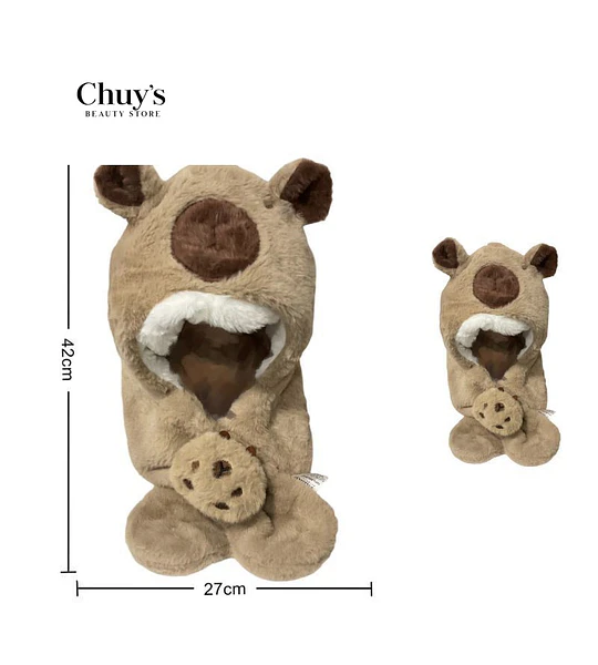 Gorro De Peluche Con Orejas
