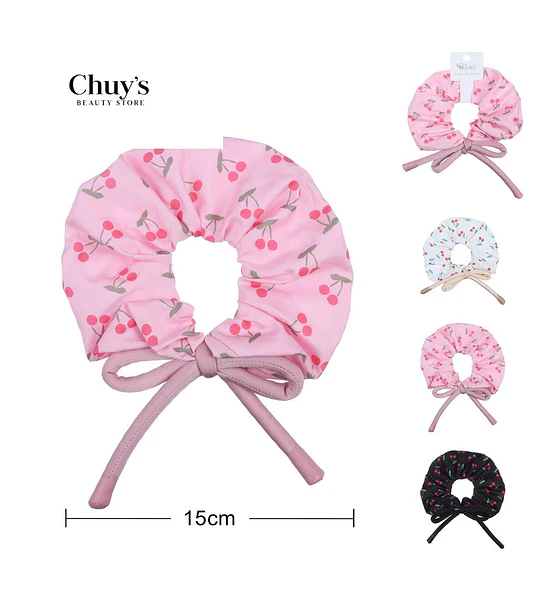 Scrunchie De Tela Con Estampado Frutal