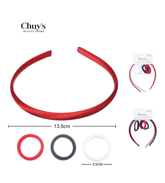 Diadema Satinada Roja