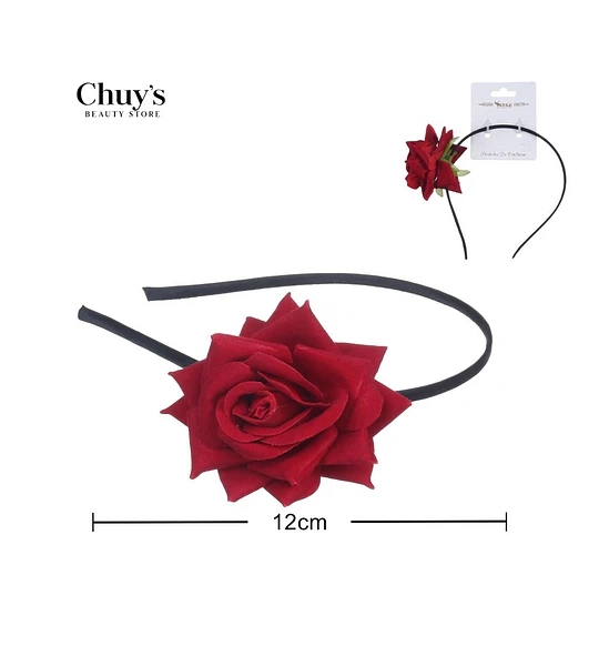 Diadema Con Flor Roja