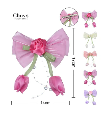 Moño Decorativo Con Flores - Chuys Beautys | Chuy's Beautys Store