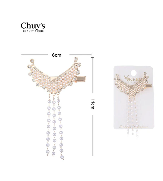 Pinza Para Cabello Con Perlas