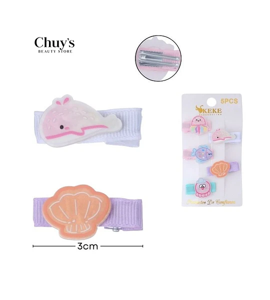 Pinza Para Cabello Con Diseño Marino