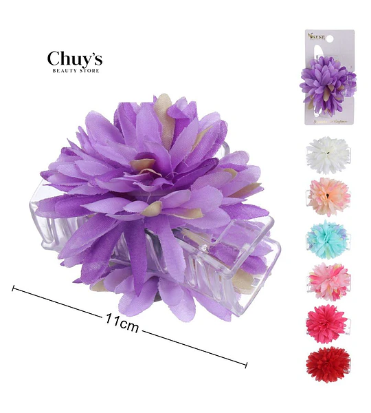 Pinza Para Cabello Flor Morada
