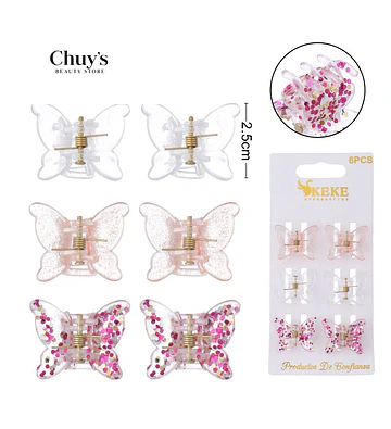 Pinzas Mariposa Set 6 Piezas - Chuys Beautys | Chuy's Beautys Store