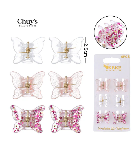 Pinzas Mariposa Set 6 Piezas