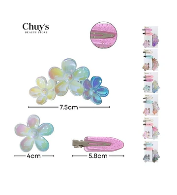 Set de Pinzas para Cabello con Flores - Chuys Beautys | Chuy's Beautys Store