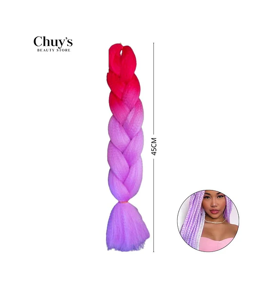 Trenza Sintética Colorida 45cm