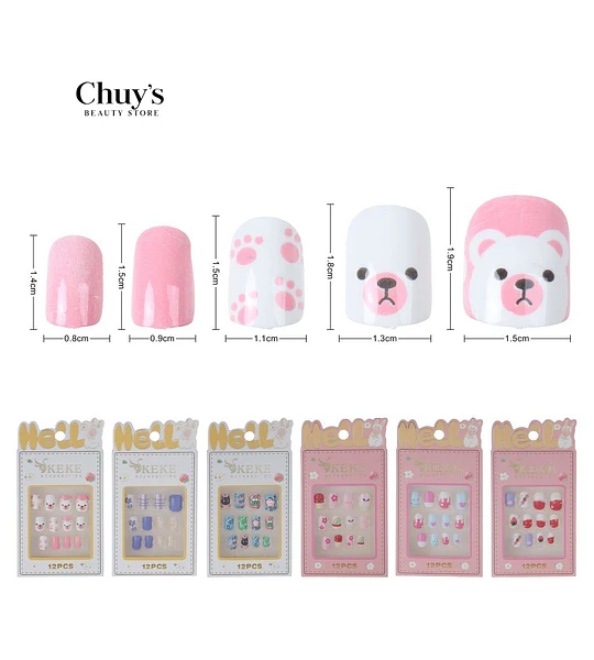 Uñas Postizas Diseño Osito
