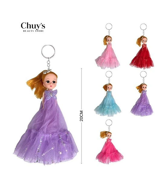 Llavero Muñeca con Vestido de Princesa