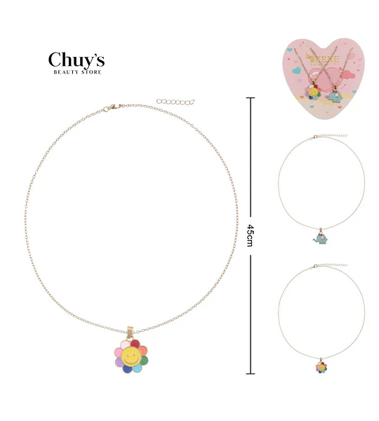 Collar Flor Con Carita Sonriente