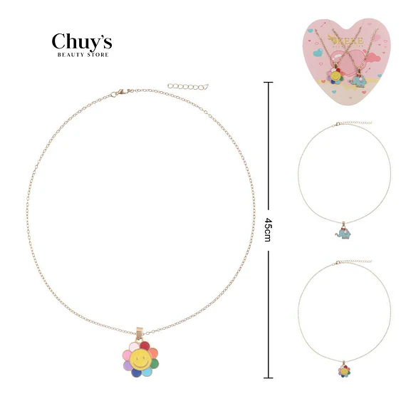 Collar Flor Con Carita Sonriente