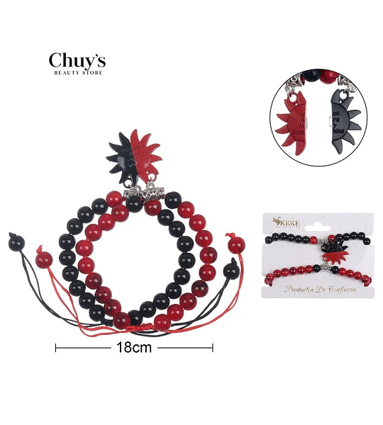 Pulsera De Amistad Roja Y Negra