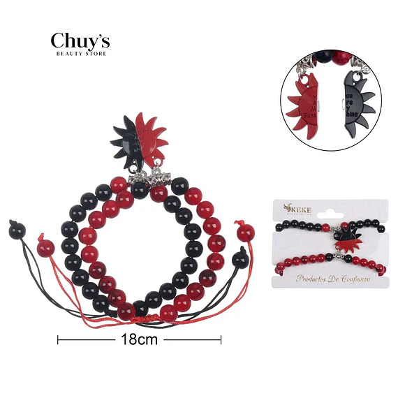 Pulsera De Amistad Roja Y Negra