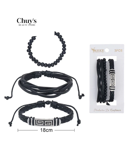 Set De Pulseras Negras