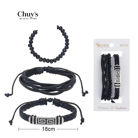 Set De Pulseras Negras