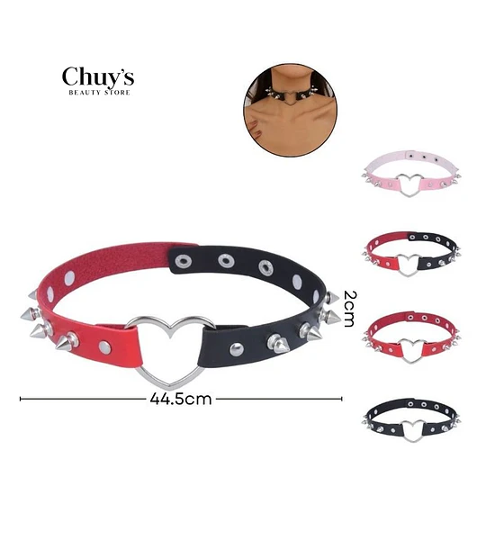 Collar De Corazón Con Púas