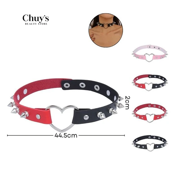 Collar De Corazón Con Púas