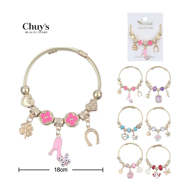 Pulsera Con Charms De Acero Inoxidable - Chuys Beautys | Chuy's Beautys Store